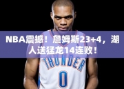 NBA震撼！詹姆斯23+4，湖人送猛龙14连败！