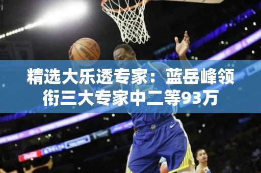 精选大乐透专家：蓝岳峰领衔三大专家中二等93万