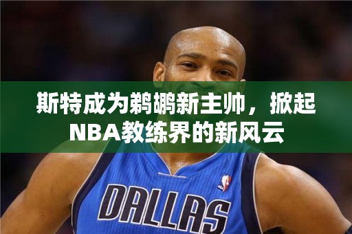 斯特成为鹈鹕新主帅，掀起NBA教练界的新风云